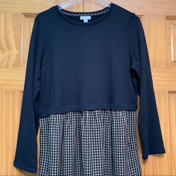 J. Jill Black/Tan Dress Size Medium Petite - Picture 2 of 7